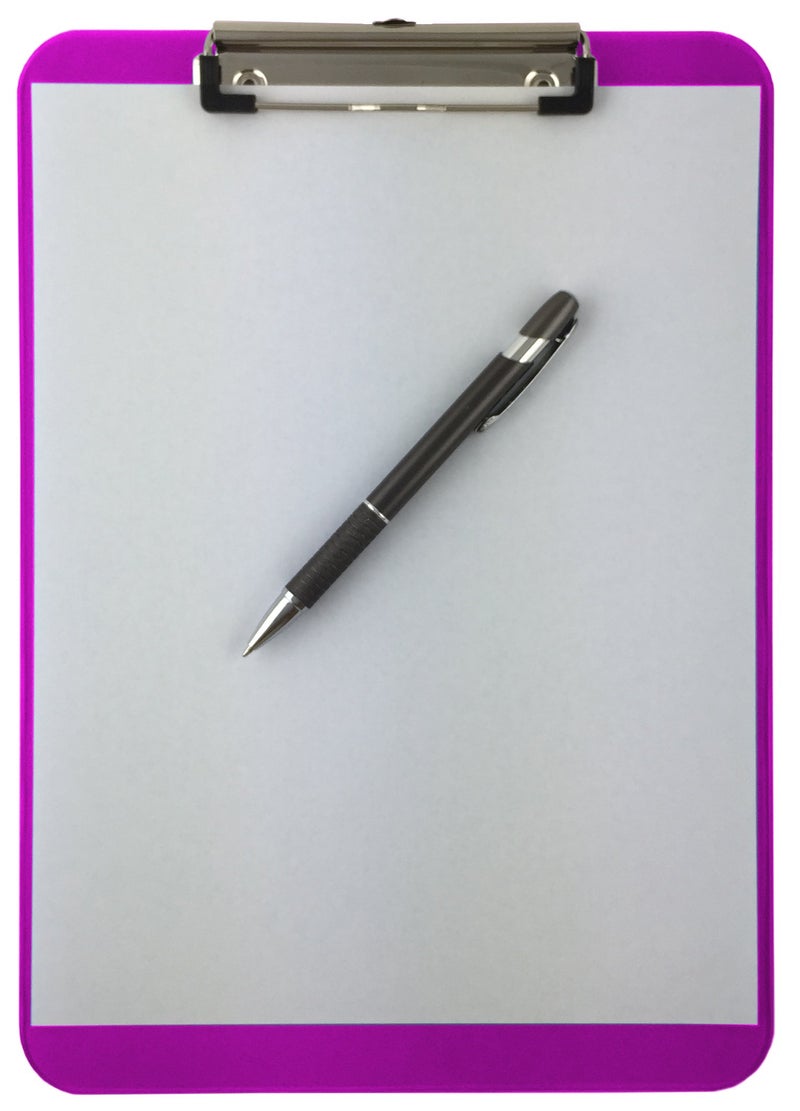 Trade Quest Plastic Clipboard Opaque Color Letter Size Low Profile Clip (Pack of 6) (Purple) - Image 3